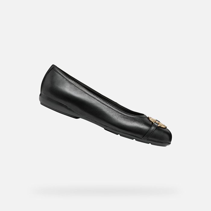 Leather ballerina flats ANNYTAH WOMAN Black | GEOX