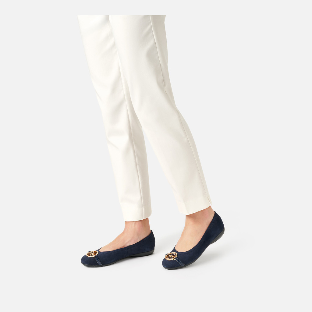Suede ballerina pumps ANNYTAH WOMAN Dark Navy/Navy - image number 1 | GEOX