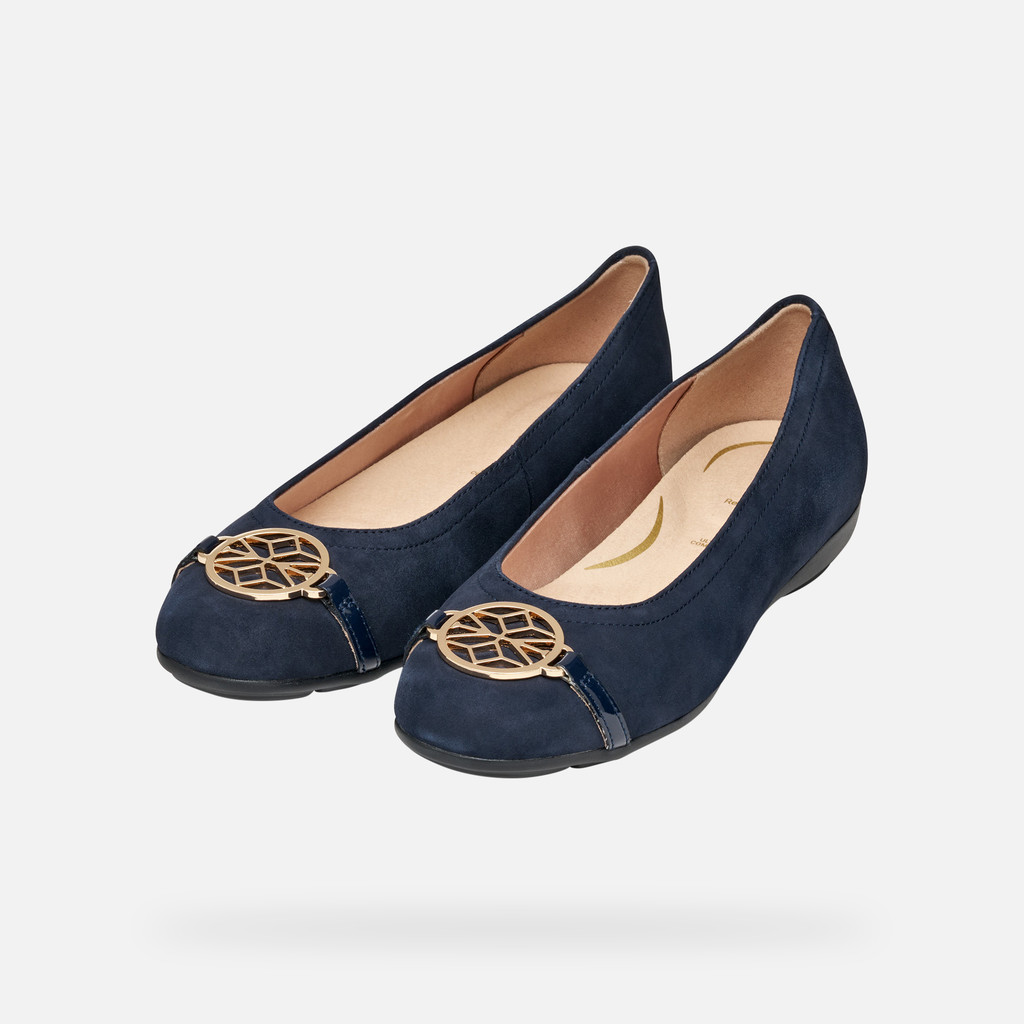 Suede ballerina pumps ANNYTAH WOMAN Dark Navy/Navy - image number 7 | GEOX