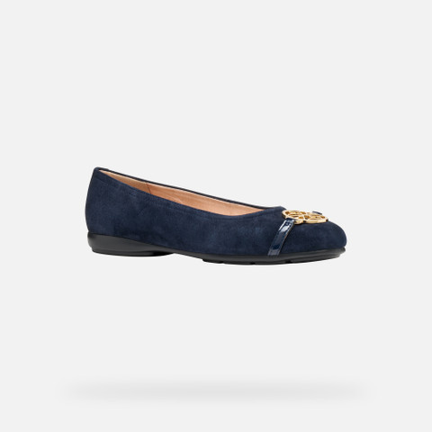 Suede ballerina pumps ANNYTAH WOMAN Dark Navy/Navy - image number 2 | GEOX