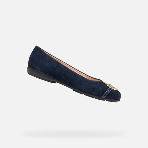 Suede ballerina pumps ANNYTAH WOMAN Dark Navy/Navy - image number 0 | GEOX