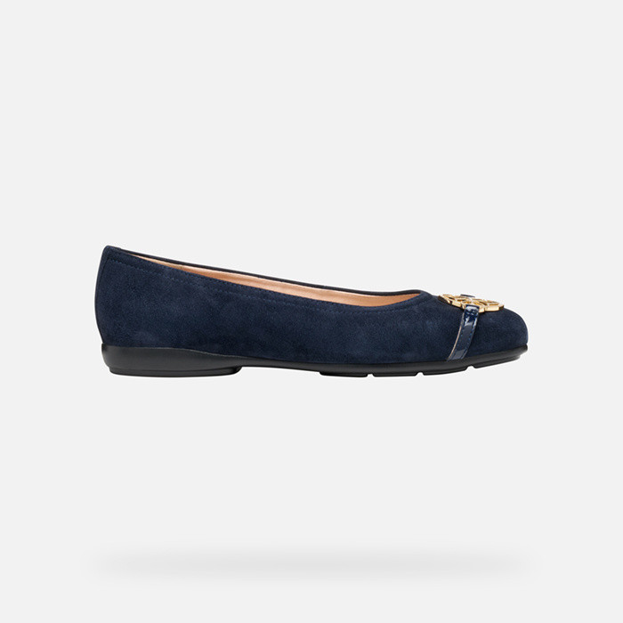 Suede ballerina pumps ANNYTAH WOMAN Dark Navy/Navy | GEOX