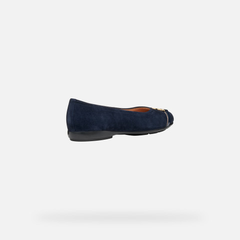 Suede ballerina pumps ANNYTAH WOMAN Dark Navy/Navy - image number 4 | GEOX