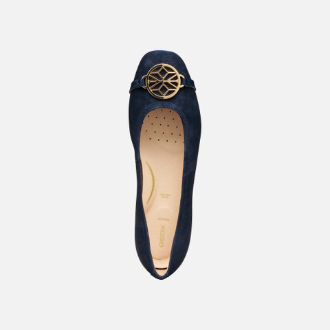Suede ballerina pumps ANNYTAH WOMAN Dark Navy/Navy - image number 5 | GEOX