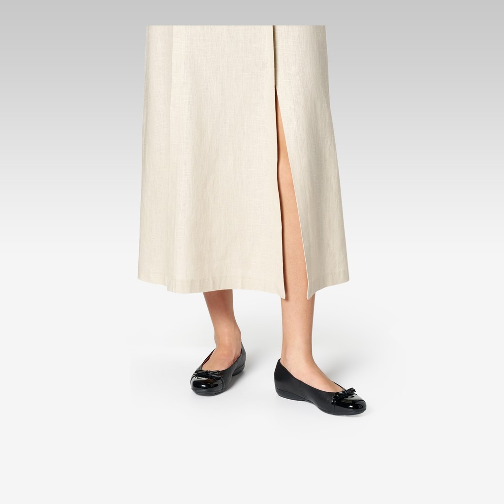 Leather ballerina flats ANNYTAH WOMAN Black - image number 1 | GEOX