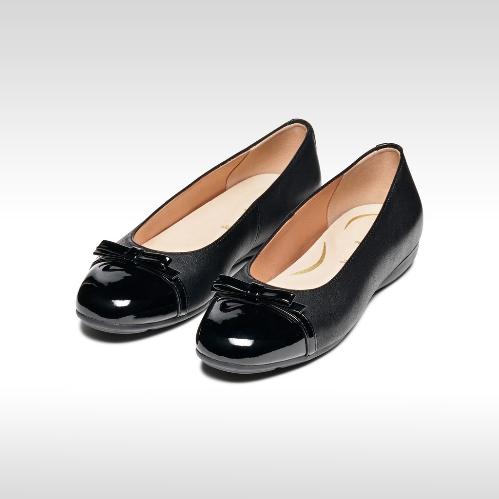 Leather ballerina flats ANNYTAH WOMAN Black - image number 2 | GEOX