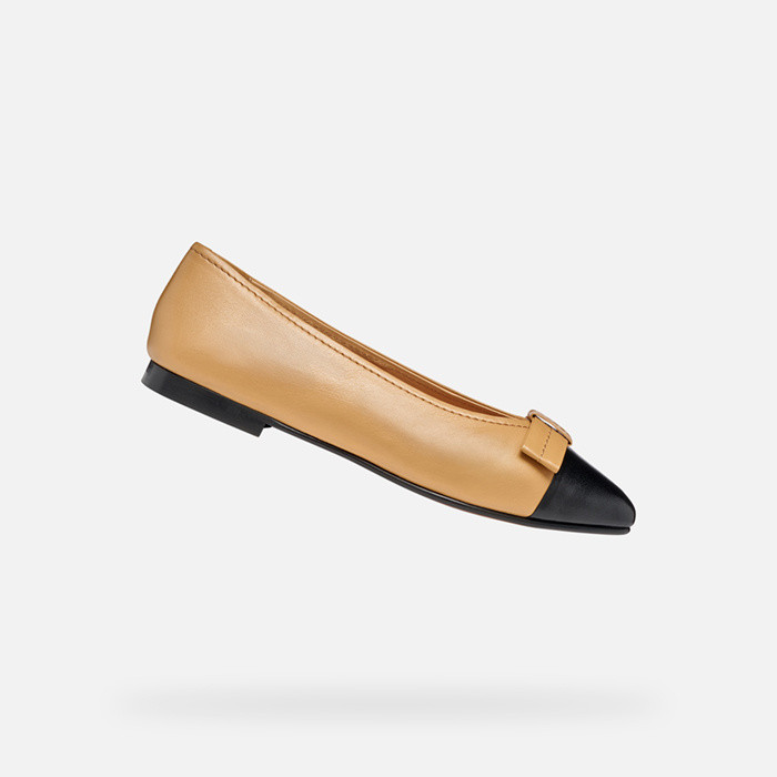 Pointed toe ballet flats MILLIANEE WOMAN Sand/Black | GEOX