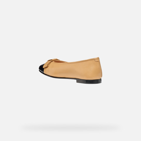 Pointed toe ballet flats MILLIANEE WOMAN Sand/Black - image number 3 | GEOX