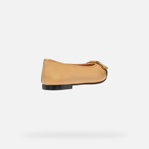 Pointed toe ballet flats MILLIANEE WOMAN Sand/Black - image number 4 | GEOX