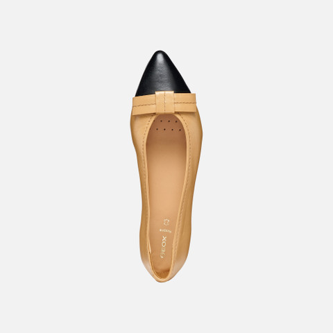 Pointed toe ballet flats MILLIANEE WOMAN Sand/Black - image number 5 | GEOX
