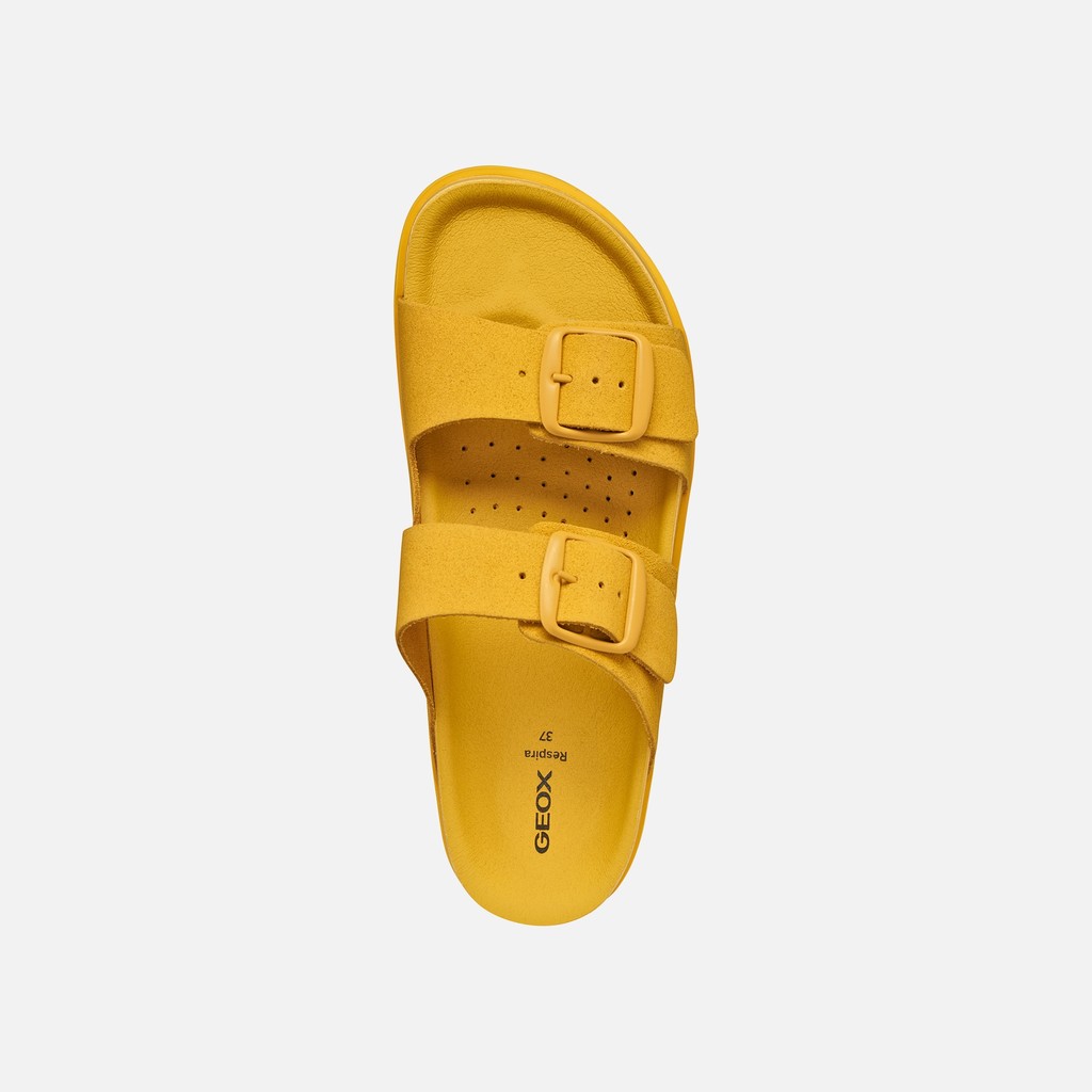 Slides shoes SANDYBETT WOMAN Dark Yellow - image number 6 | GEOX