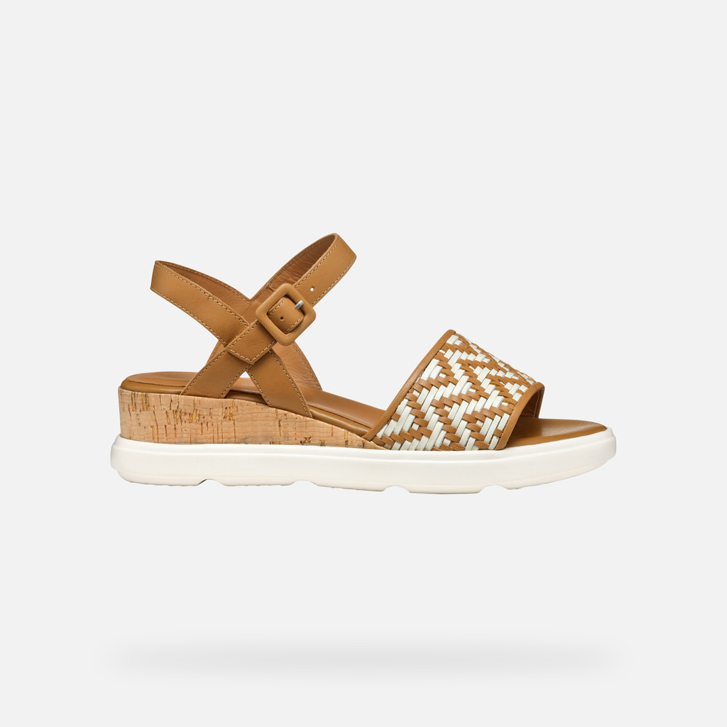 Wedge sandals PISA WOMAN Camel/Papyrus - image number 1 | GEOX