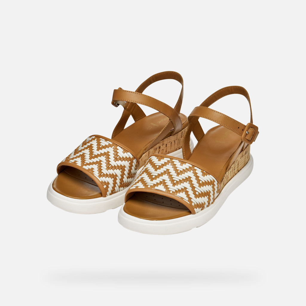 Wedge sandals PISA WOMAN Camel/Papyrus - image number 8 | GEOX