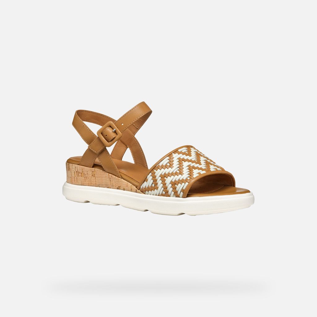 Wedge sandals PISA WOMAN Camel/Papyrus - image number 3 | GEOX
