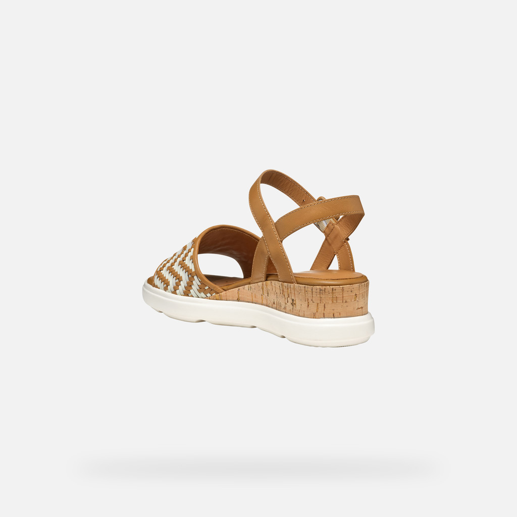Wedge sandals PISA WOMAN Camel/Papyrus - image number 4 | GEOX