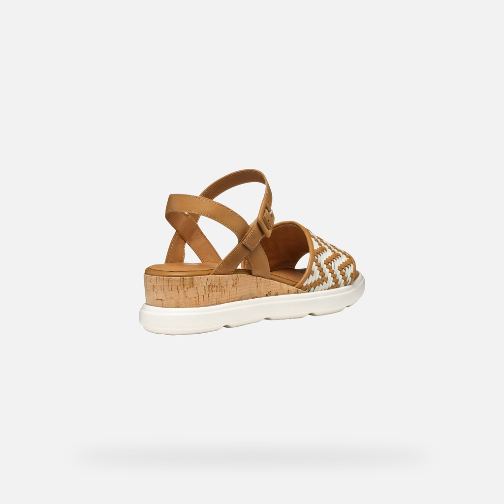 Wedge sandals PISA WOMAN Camel/Papyrus - image number 5 | GEOX
