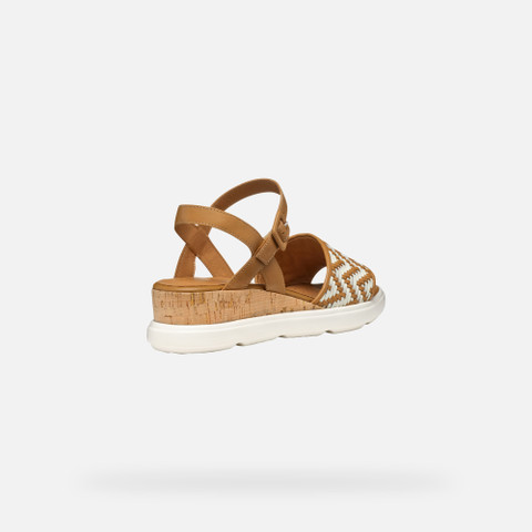 Wedge sandals PISA WOMAN Camel/Papyrus - image number 5 | GEOX