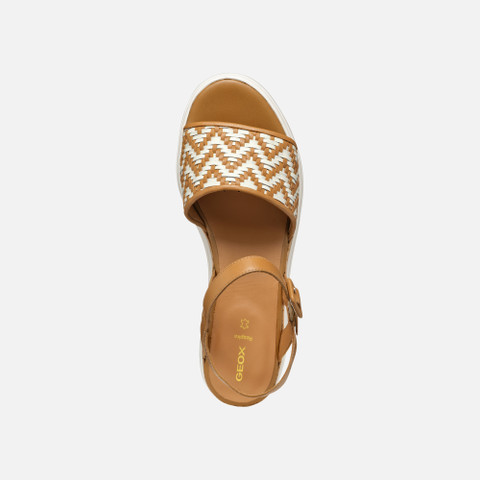 Wedge sandals PISA WOMAN Camel/Papyrus - image number 6 | GEOX