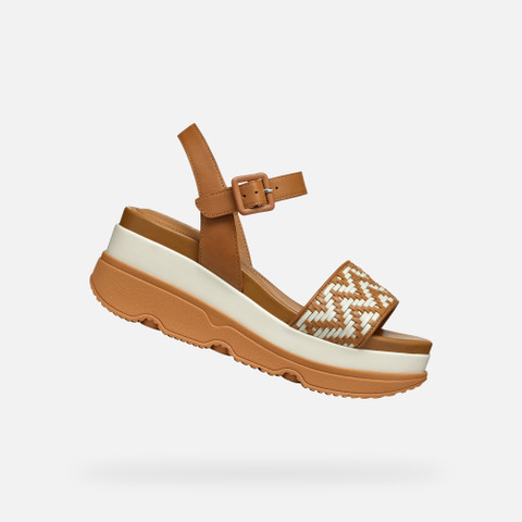 Wedge sandals GARDENIA WOMAN Camel/Papyrus - image number 0 | GEOX