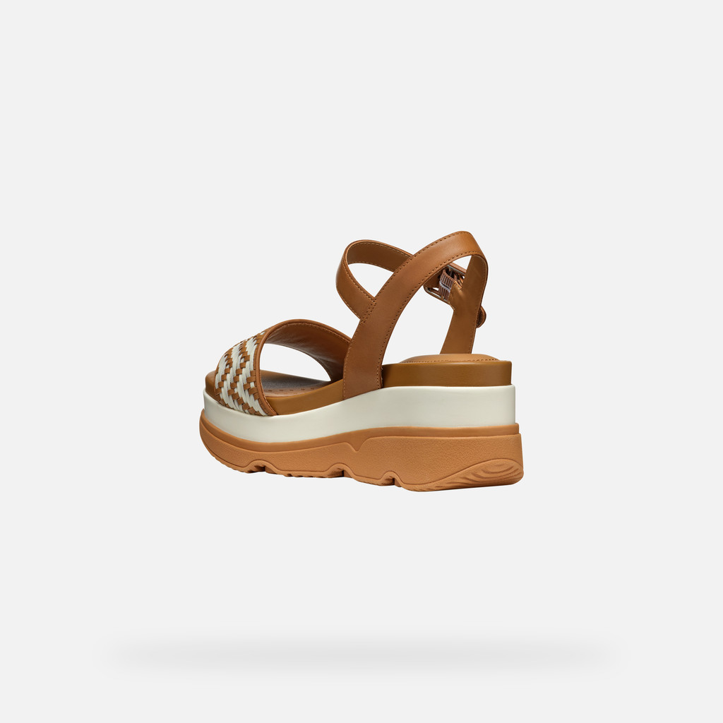 Wedge sandals GARDENIA WOMAN Camel/Papyrus - image number 4 | GEOX