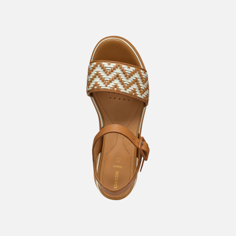 Wedge sandals GARDENIA WOMAN Camel/Papyrus - image number 6 | GEOX