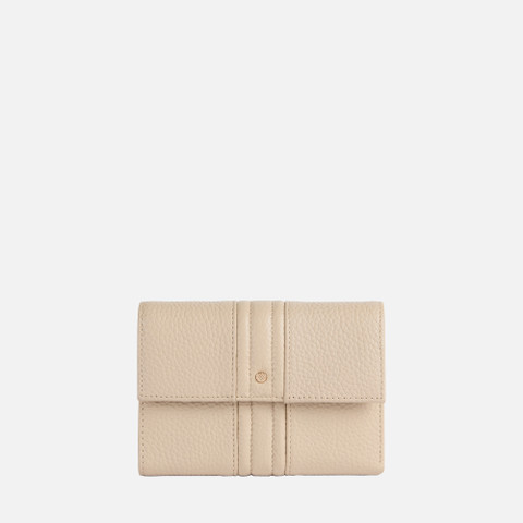 Portefeuille en cuir WALLET FEMME Blanc cassé | GEOX