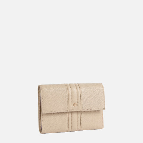 Portefeuille en cuir WALLET FEMME Blanc cassé - image number 1 | GEOX