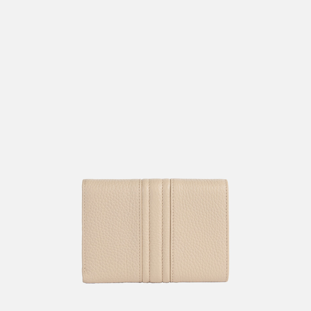Portefeuille en cuir WALLET FEMME Blanc cassé - image number 2 | GEOX