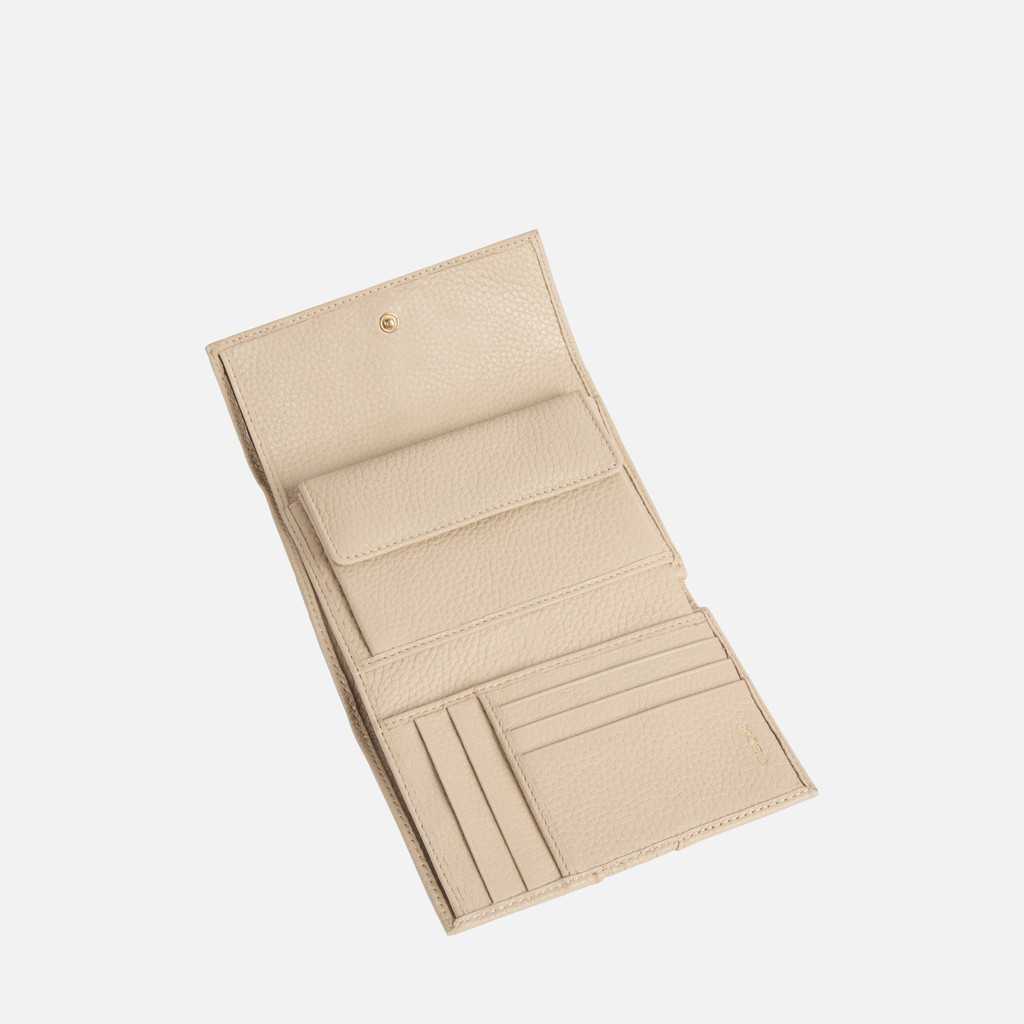 Portefeuille en cuir WALLET FEMME Blanc cassé - image number 3 | GEOX
