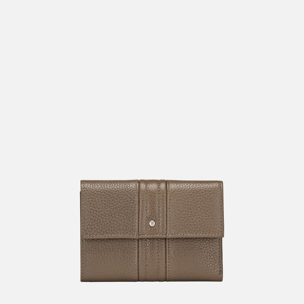 Cartera de piel WALLET MUJER Gris pardo - image number 0 | GEOX