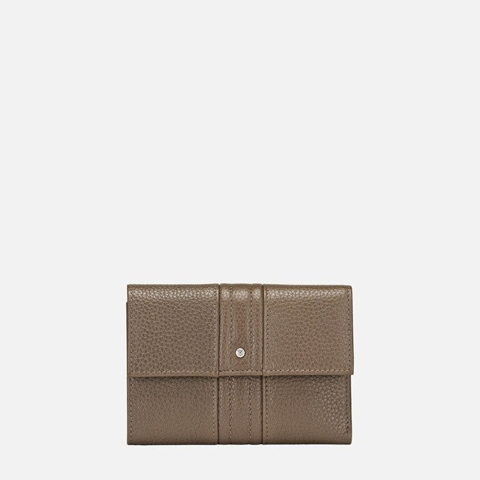 Leather wallet WALLET WOMAN Dove grey | GEOX