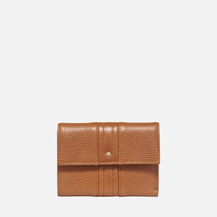 Portefeuille en cuir WALLET FEMME Cognac | GEOX