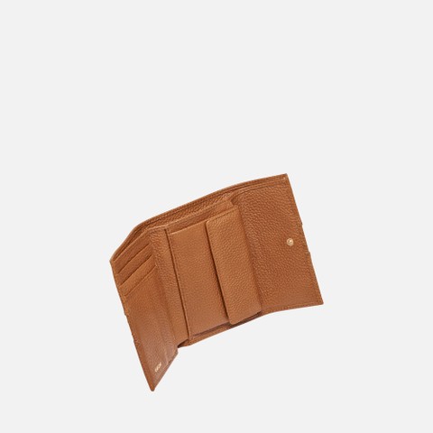 Portefeuille en cuir WALLET FEMME Cognac - image number 3 | GEOX