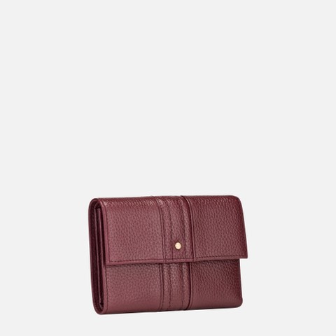 Leren portemonnee WALLET DAMES Wijnrood - image number 1 | GEOX