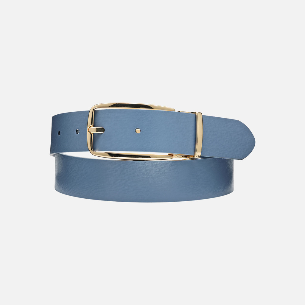 leather belt BELT WOMAN Light Sky/White - image number 0 | GEOX