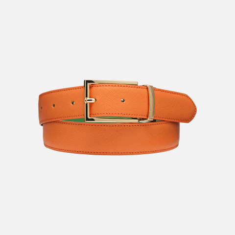 Leather belt BELT WOMAN Orange/Green - image number 0 | GEOX