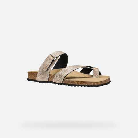Slides shoes BRIONIA WOMAN Bronze - image number 2 | GEOX