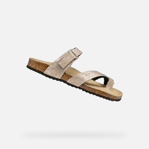 Slides shoes BRIONIA WOMAN Bronze - image number 0 | GEOX