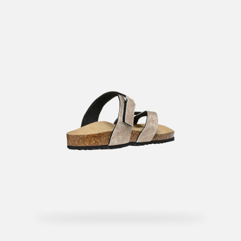 Slides shoes BRIONIA WOMAN Bronze - image number 4 | GEOX