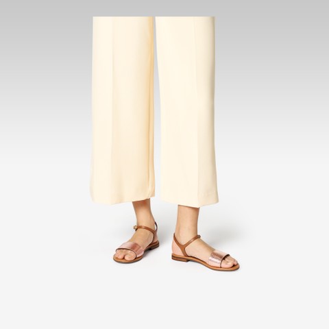 Flat sandals SOZY S WOMAN Rose Gold/Camel - image number 1 | GEOX