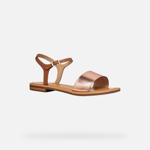 Flat sandals SOZY S WOMAN Rose Gold/Camel - image number 5 | GEOX
