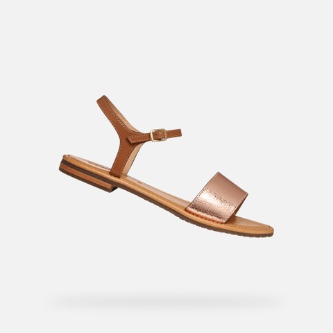 Flat sandals SOZY S WOMAN Rose Gold/Camel - image number 0 | GEOX