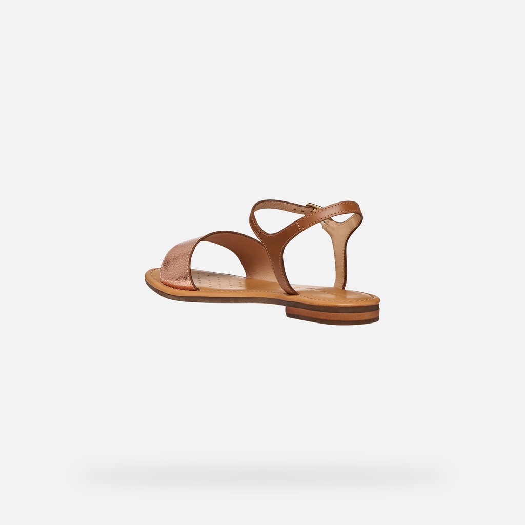 Flat sandals SOZY S WOMAN Rose Gold/Camel - image number 6 | GEOX