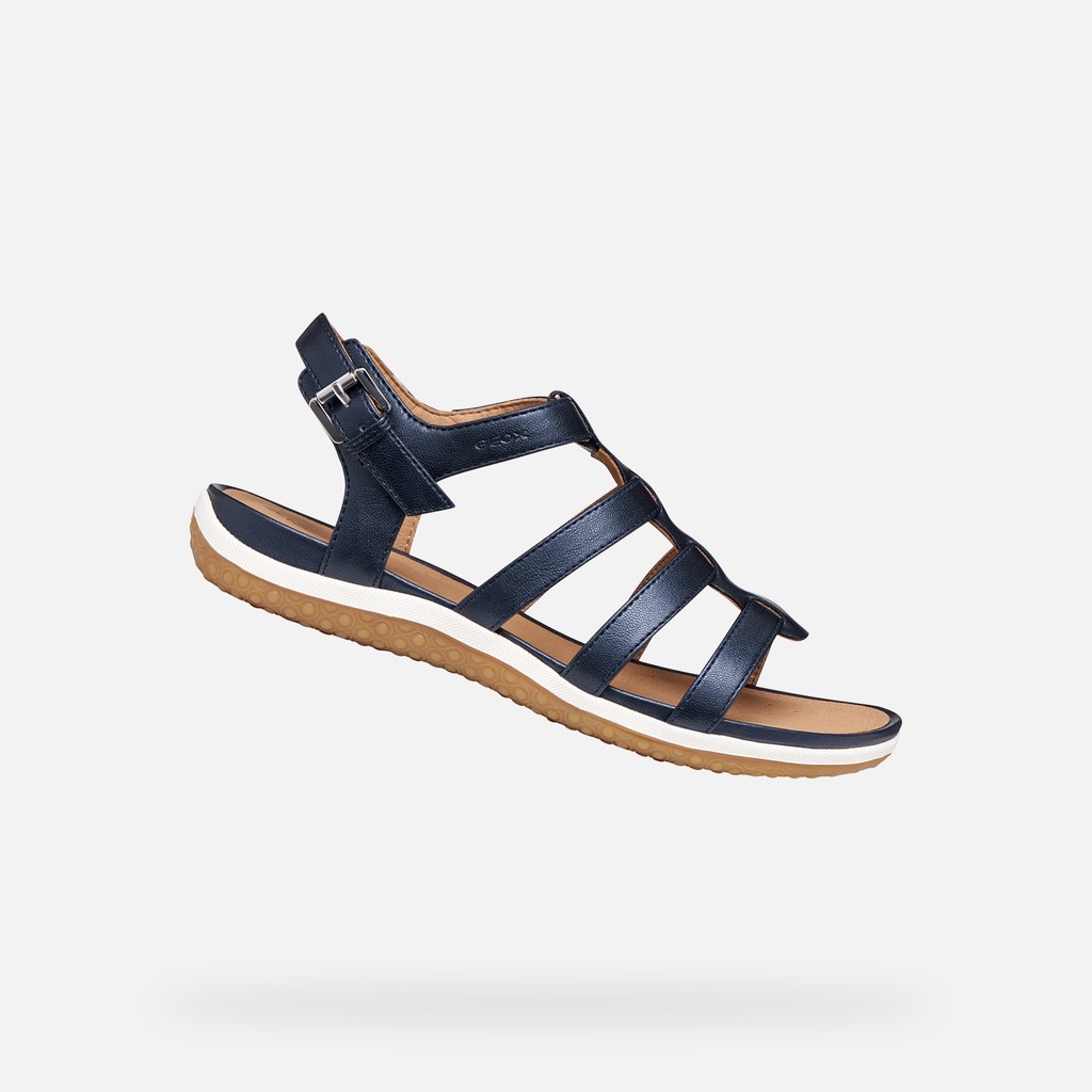 Flat sandals SANDAL VEGA WOMAN Dark Jeans - image number 0 | GEOX