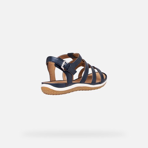 Flat sandals SANDAL VEGA WOMAN Dark Jeans - image number 4 | GEOX