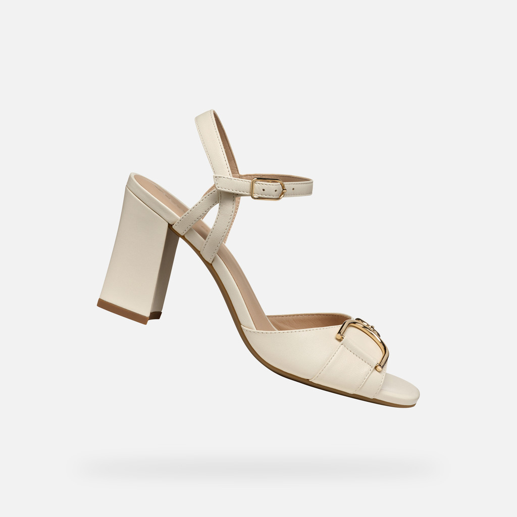 Geox® NEW ERAKLIA 80 WOMAN: Papyrus high-heeled sandals | Geox