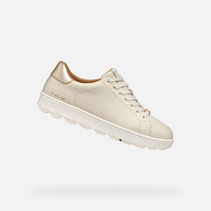 Low top sneakers SPHERICA ECUB-1 WOMAN Off White/Light gold | GEOX