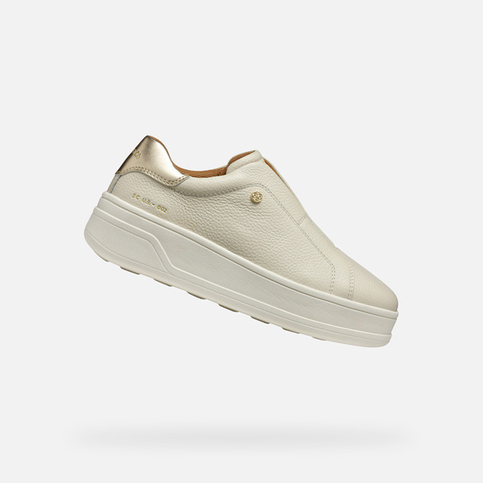 Platform trainers SPHERICA ECUB-2 WOMAN Off White/Light gold | GEOX