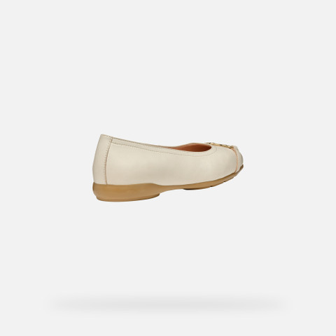 leather ballerina flats ANNYTAH W WOMAN Papyrus - image number 5 | GEOX