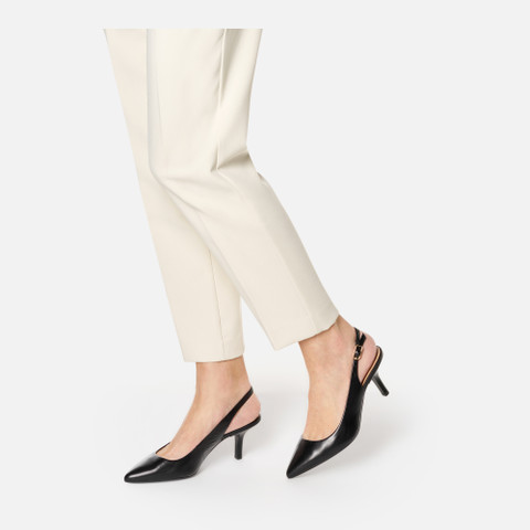 Slingbacks with medium-high heels KLEOPY WOMAN Black - image number 2 | GEOX